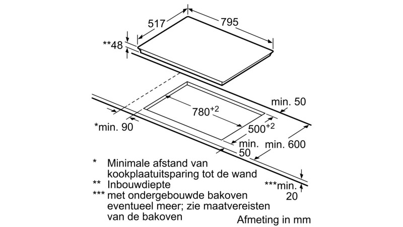 Kookplaat vitrokeramisch Bosch PKH845BB1D detail 1