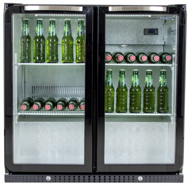 Flessenkoeler/ glazen of volle deur HUSKY C2-865-BK-NL/draaideuren detail 7