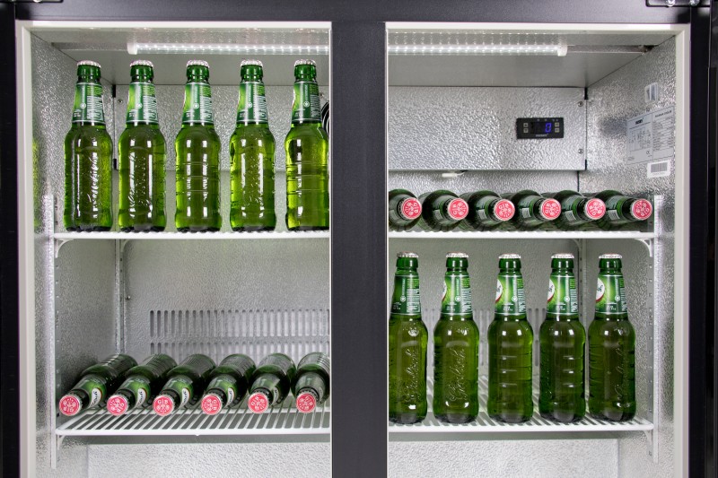 Flessenkoeler/ glazen of volle deur HUSKY C2-865-BK-NL/draaideuren detail 5