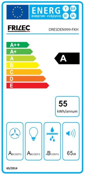 Hotte cheminée Frilec DRESDEN999FKH/ inox met zwarte rand detail 3