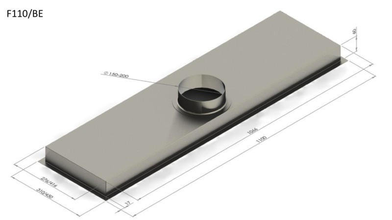 Hotte aspirante sans moteur Venduro FD110/BE vooraanzicht