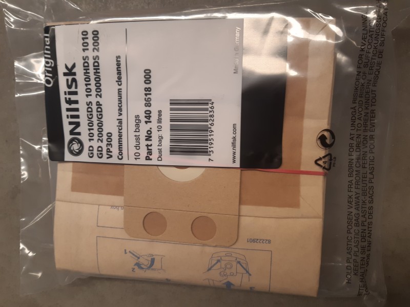 Sac d'aspirateur Nilfisk Stofzak Nilfisk VP300 vooraanzicht