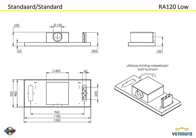 Hotte groupe aspirant Venduro RA120LOWMMWIT detail 4