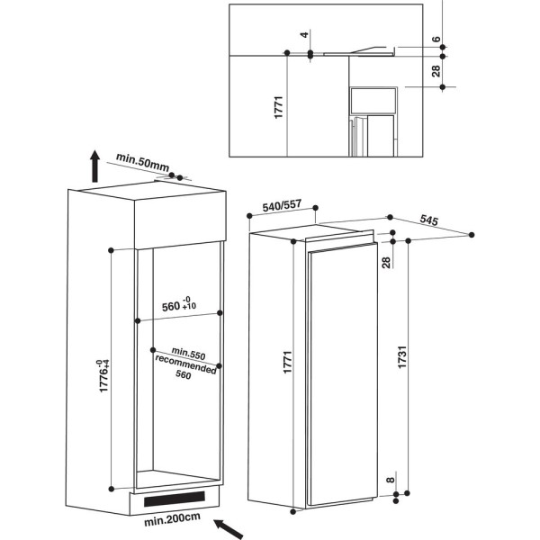 Diepvries inbouw  groter dan 122 cm Bauknecht GKIE3883A detail 1