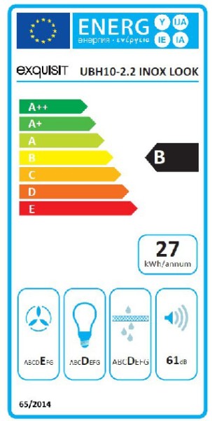 Dampkap onderbouw Exquisit UBH10-2/inox detail 2