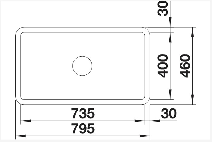 Enkele spoelbak Blanco 525163 detail 1