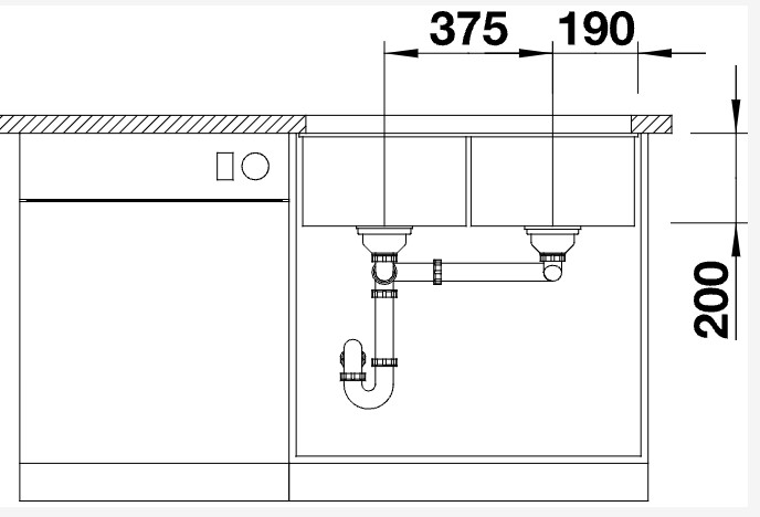 Evier 1 1/2 bassin Blanco 525987/actie detail 2