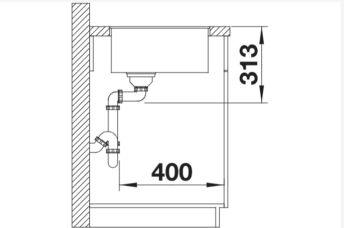 Evier 1 bassin Blanco 525988/** detail 2