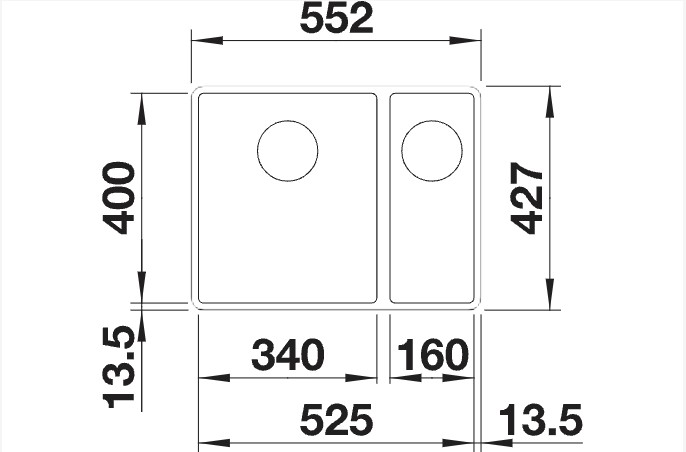 Evier 1 1/2 bassin Blanco 525984/** detail 1