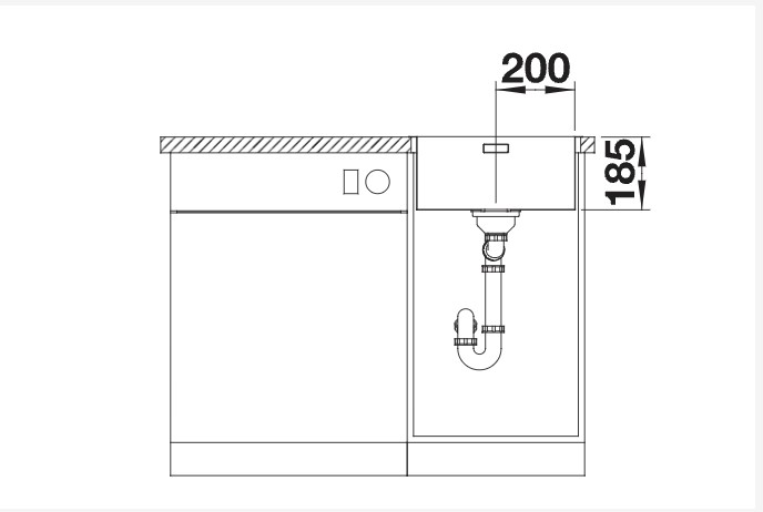 Evier 1 bassin Blanco 526119/** detail 2