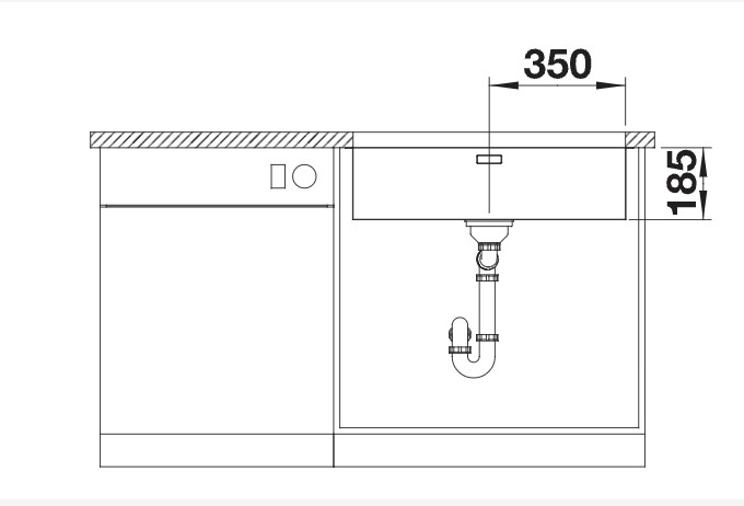 Enkele spoelbak Blanco 526125/** detail 2