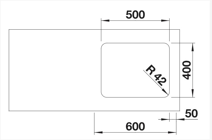 Evier 1 bassin Blanco 526122/** detail 1