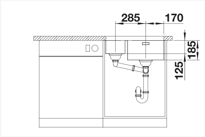 Dubbele spoelbak Blanco 526128/** detail 2
