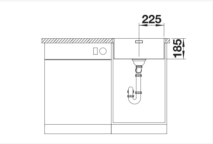 Enkele spoelbak Blanco 526121/** detail 2