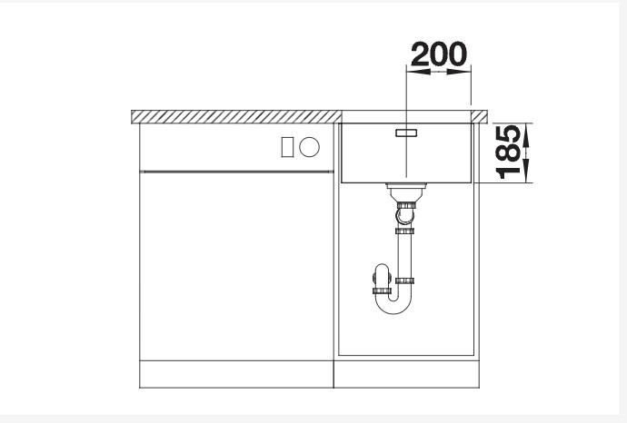 Evier 1 bassin Blanco 526117/** detail 2