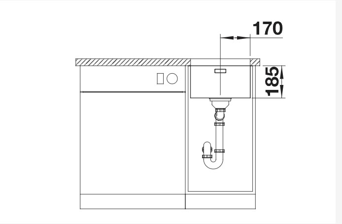 Evier 1 bassin Blanco 526115/** detail 2