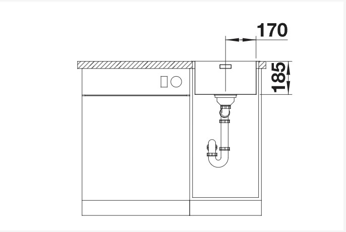 Enkele spoelbak Blanco 526116/** detail 2