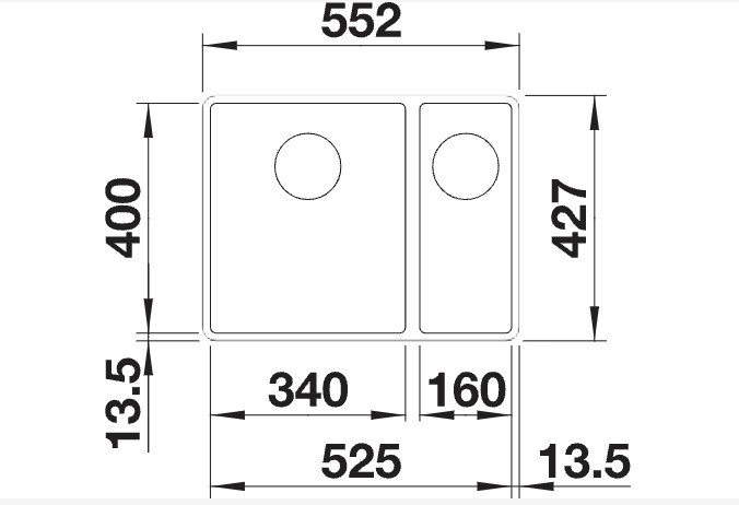 Evier 1 1/2 bassin Blanco 523568/** detail 1