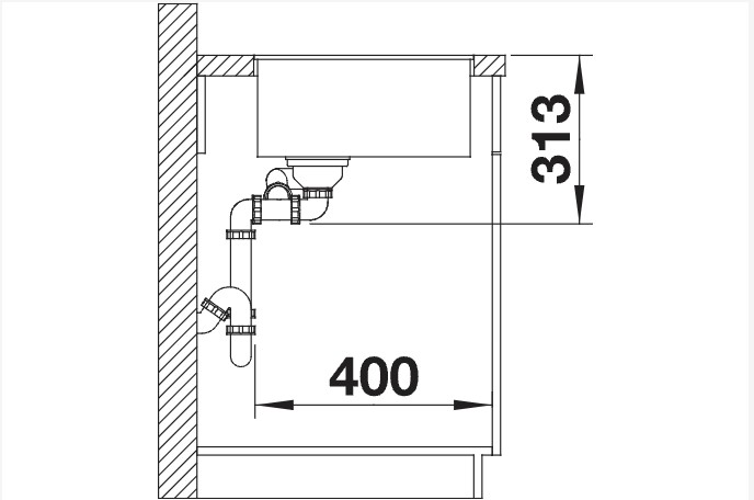 Evier 1 1/2 bassin Blanco 523573/** detail 2