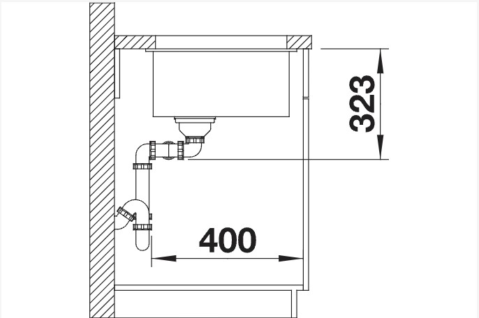 Anderhalve spoelbak Blanco 523574 detail 2