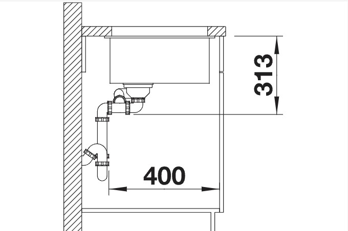 Evier 1 1/2 bassin Blanco 523562/** detail 2
