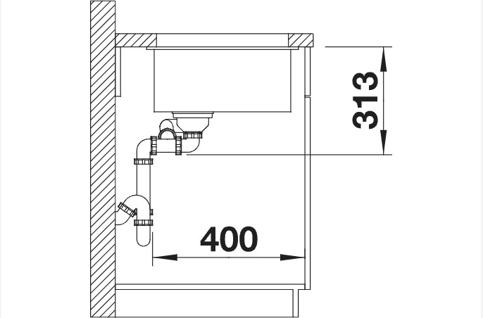 Evier 1 1/2 bassin Blanco 523565/** detail 2