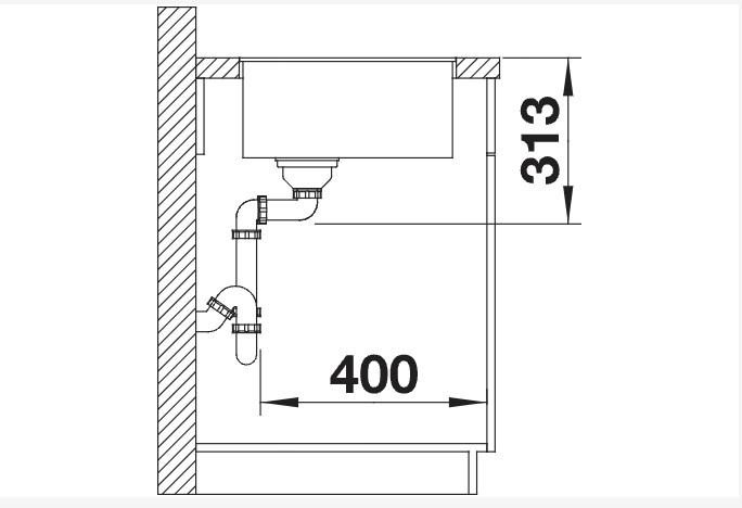Evier 1 bassin Blanco 523475/** detail 2