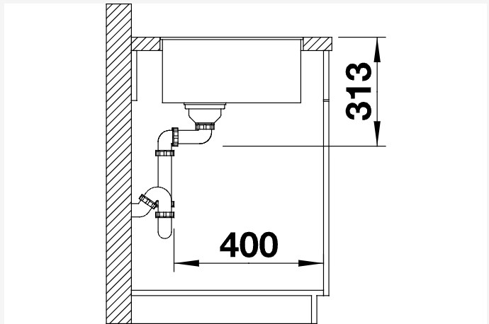 Evier 1 bassin Blanco 523417/** detail 2