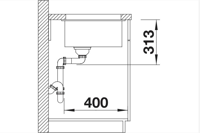 Evier 1 bassin Blanco 523423/** detail 2