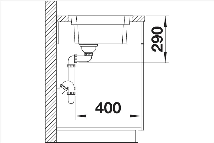 Enkele spoelbak Blanco 524272/** detail 2