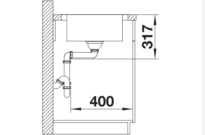 Enkele spoelbak Blanco 524254 detail 2