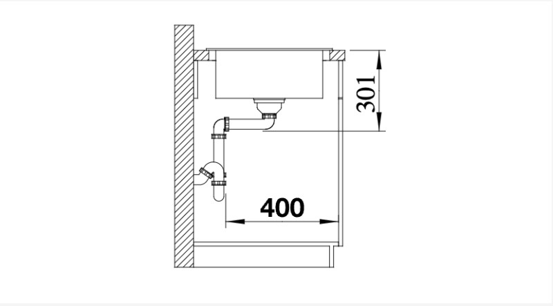 Enkele spoelbak Blanco 524838 detail 2
