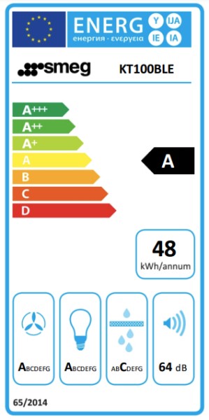 Dampkap wand/schouw Smeg KT100BLE detail 3