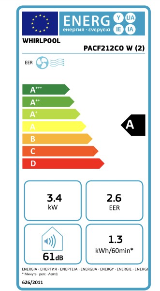 Airconditioning Whirlpool PACF212COW-A1PNG/met afvoerbuis detail 5