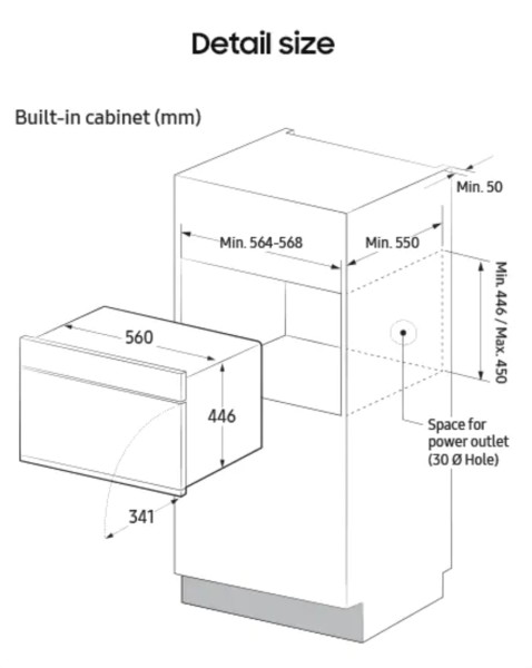 Micro-ondes sans grill Samsung NQ5B5713GBK / ZWART ONYX detail 3