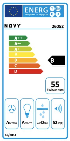 Hotte groupe aspirant Novy 26052 / Novy Crystal ZWART detail 7
