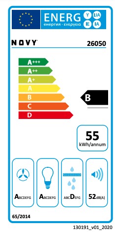 Dampkap inbouwgroep Novy 26050 / Novy Crystal WIT detail 7