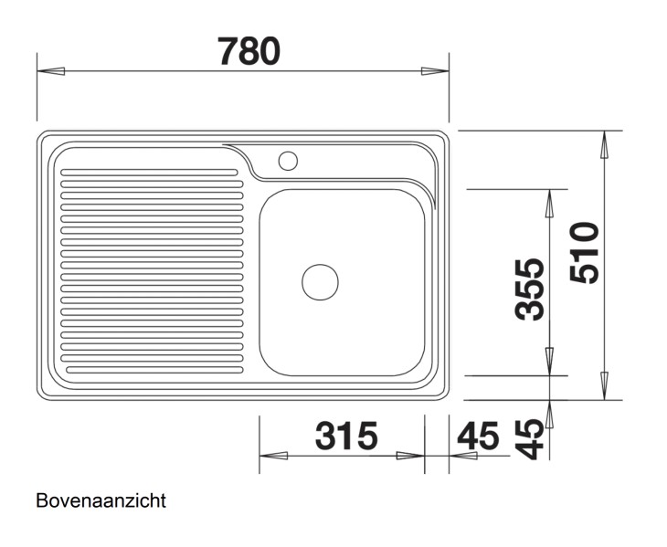 Evier 1 bassin Blanco 511125 detail 1
