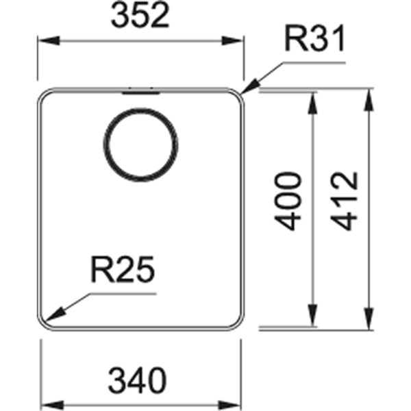 Enkele spoelbak Franke MYX2103401 detail 1