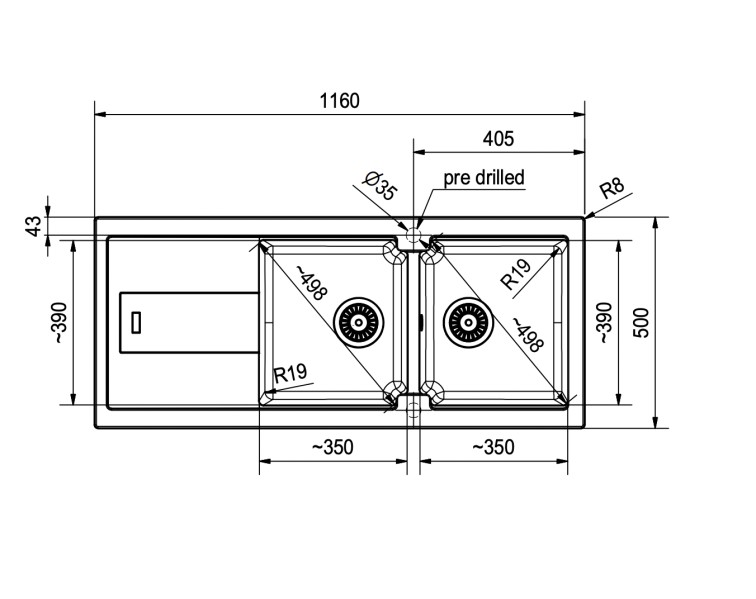 Evier 2 bassins Franke BLG621OX1 detail 1