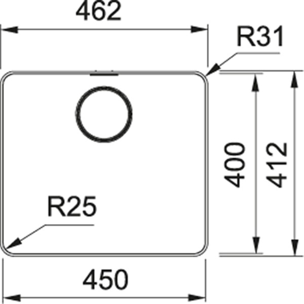 Enkele spoelbak Franke MYX2104501 detail 1
