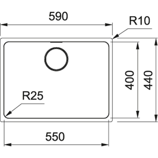 Evier 1 bassin Franke MYX1105501 detail 1