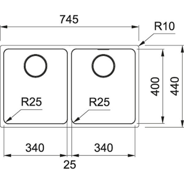 Evier 2 bassins Franke MYX12034341 detail 1