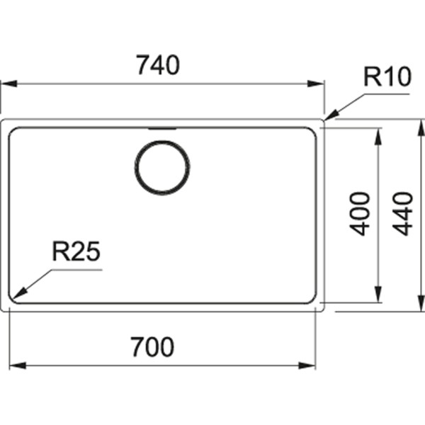 Enkele spoelbak Franke MYX1107001 detail 1