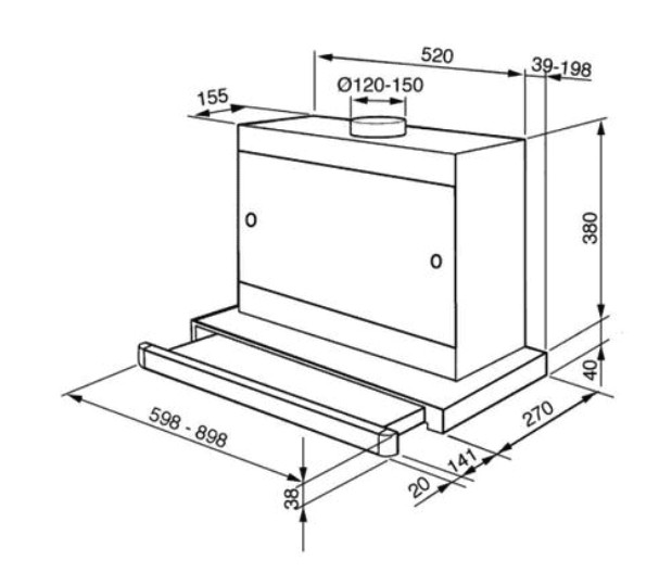 Dampkap telescopisch Smeg KSET6XE2 detail 3