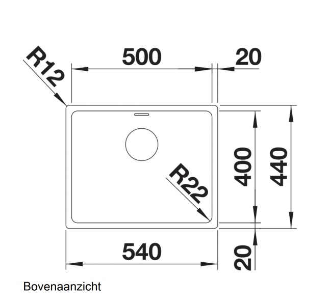 Evier 1 bassin Blanco 522965/** detail 1