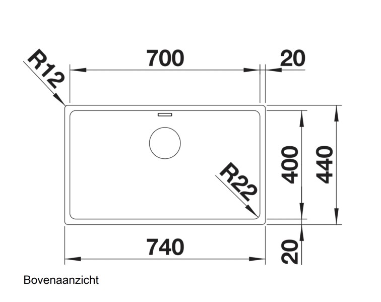 Evier 1 bassin Blanco 522969/** detail 1