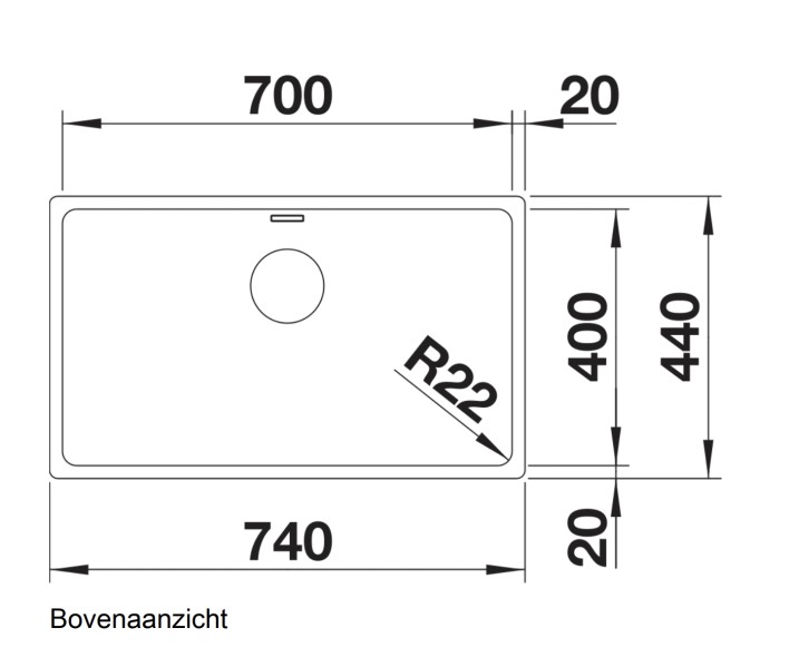 Evier 1 bassin Blanco 522971/** detail 1