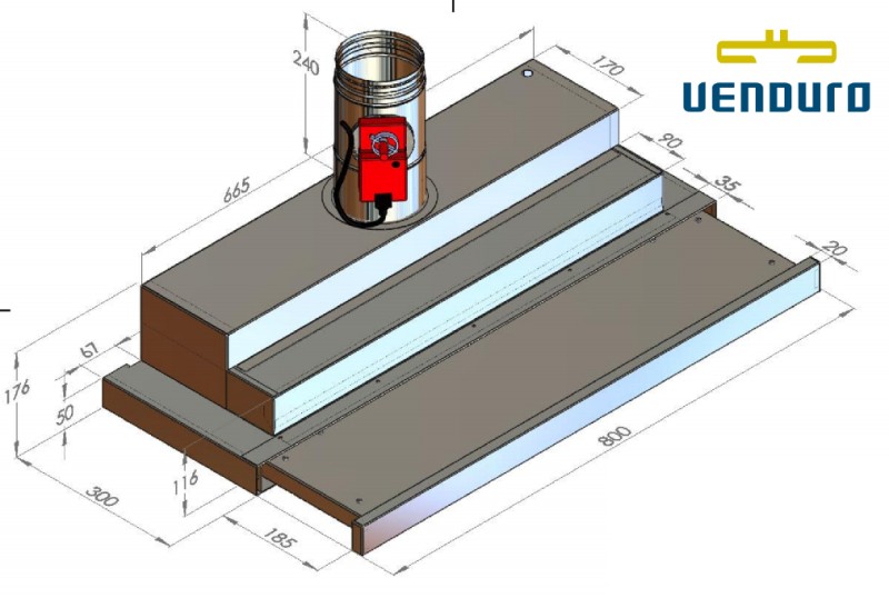 Dampkap zonder motor Venduro TA80/SRINOX detail 1