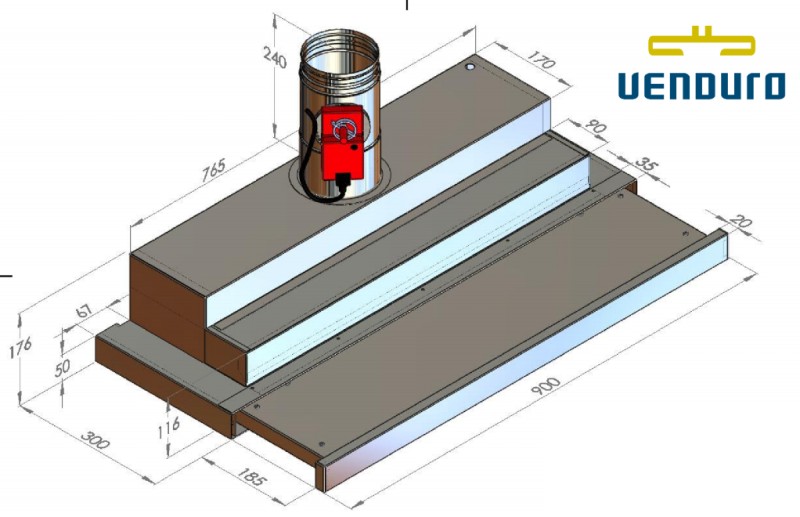 Hotte aspirante sans moteur Venduro TA90/SRINOX detail 1